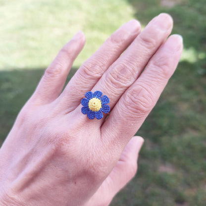 Bague fleur au crochet