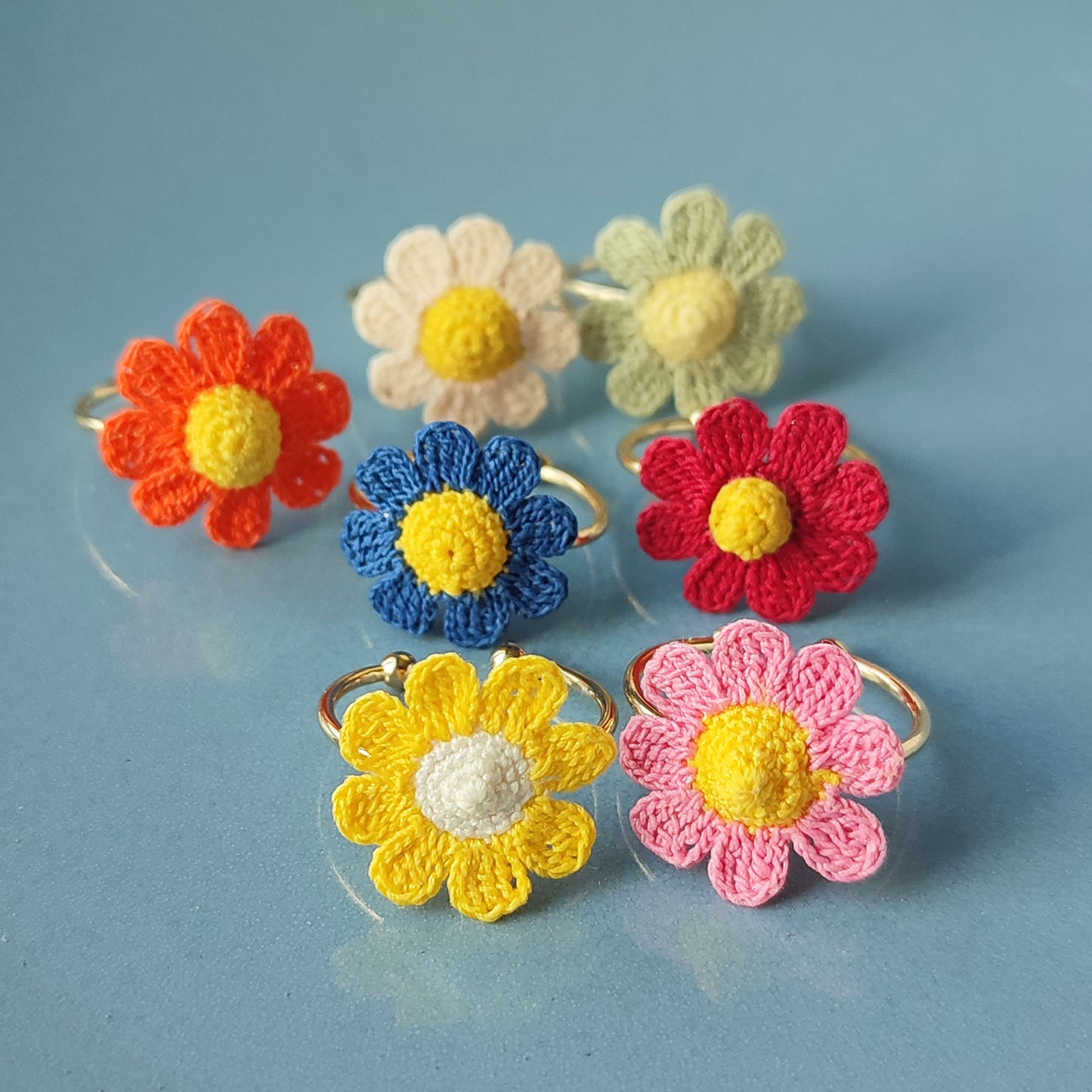 Bague fleur au crochet