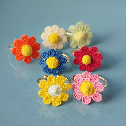Bague fleur au crochet
