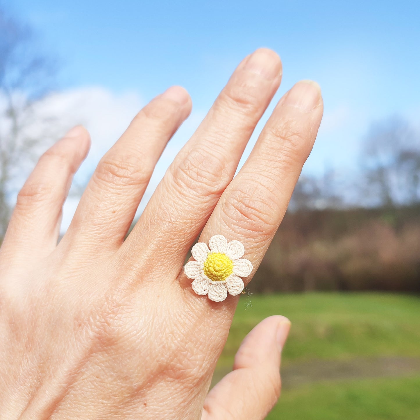 Bague fleur au crochet