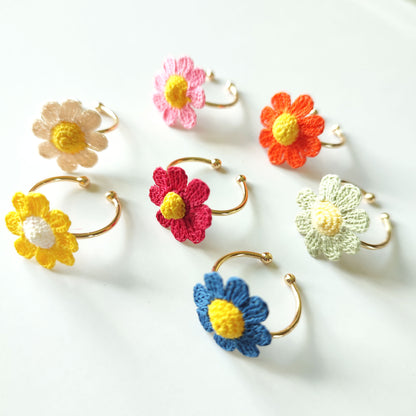 Bague fleur au crochet