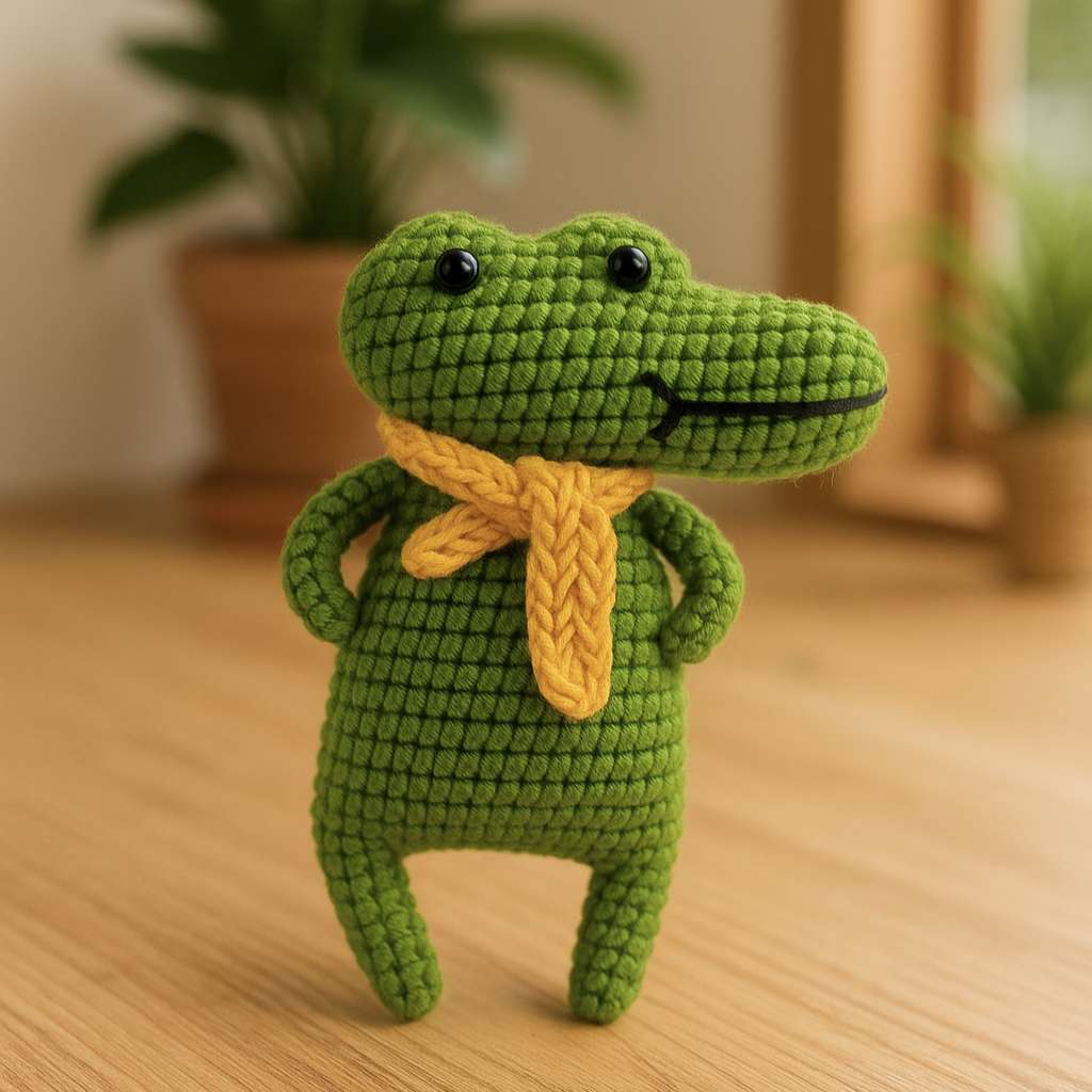 Tutoriel crochet pour créer un crocodile pelucheux